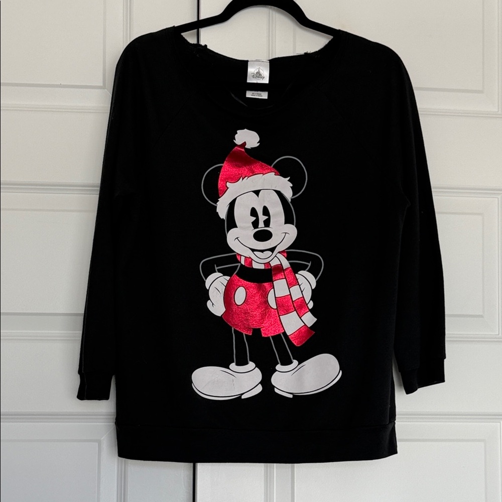 Disney Black Sweatshirt with Cartoon Character in Red Outfit